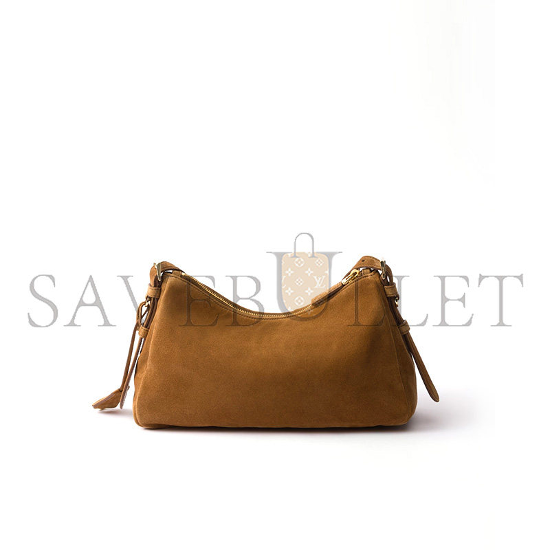 Pra*a aimÉe medium suede shoulder bag 1bc229 (31*18*10cm)